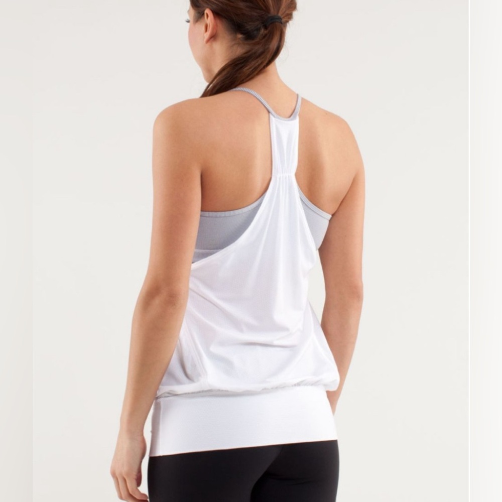 ⭐️SOLD⭐️Lululemon No Limits Tank Top Light Purple Wee Stripe White - Picture 2 of 7